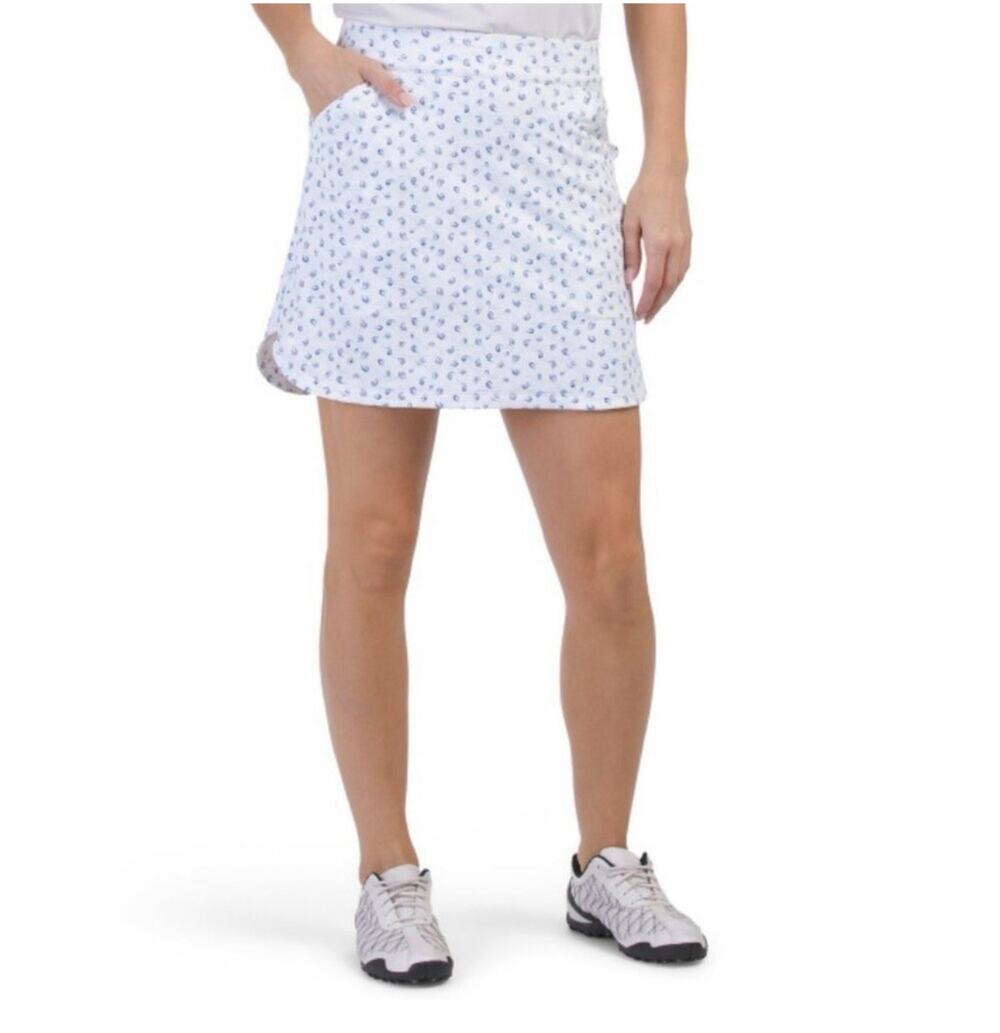 Peter Millar Skort Womens Large White Alice Tossed Paisley Petal Golf Athletic